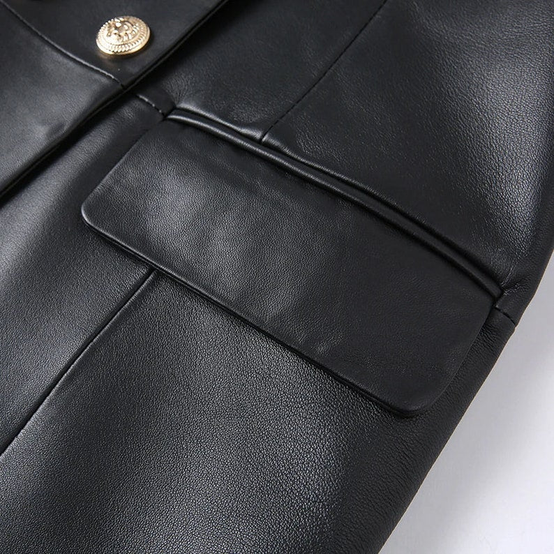 The 777 Luxury Black Leather Trenchcoat