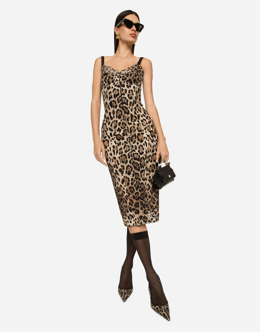 777 Luxurious Silk Leopard Print Dress